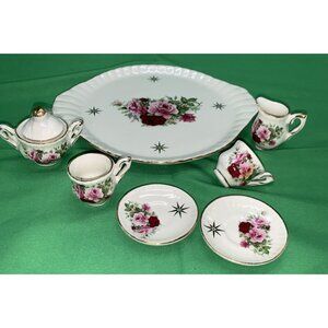 Formalities By Baum Bros Rose Pattern Miniature Tea Set With Tray